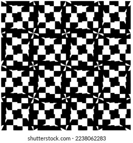 Vector pattern in geometric ornamental style. Black and white pattern.