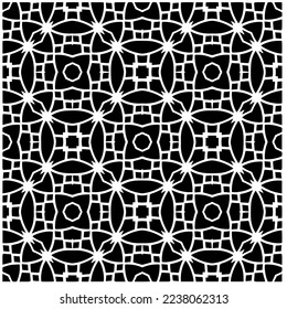 Vector pattern in geometric ornamental style. Black and white pattern.