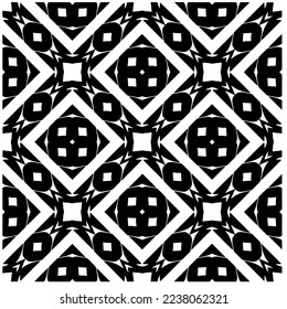 Vector pattern in geometric ornamental style. Black and white pattern.