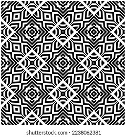 Vector pattern in geometric ornamental style. Black and white pattern.