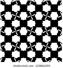 Vector pattern in geometric ornamental style. Black and white pattern.