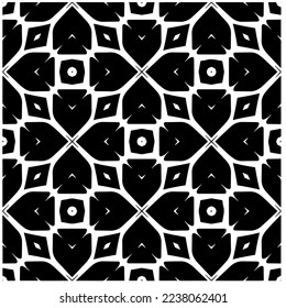Vector pattern in geometric ornamental style. Black and white pattern.
