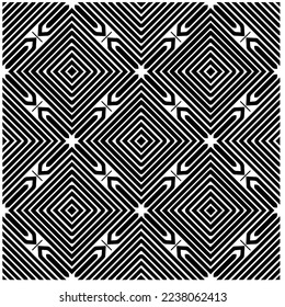 Patrón vectorial en estilo ornamental geométrico. Patrón blanco y negro.