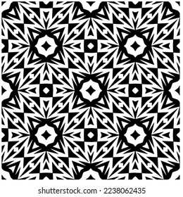 Vector pattern in geometric ornamental style. Black and white pattern.