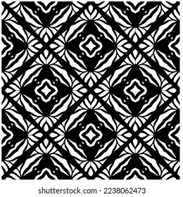 Vector pattern in geometric ornamental style. Black and white pattern.