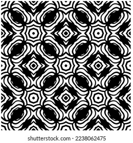 Vector pattern in geometric ornamental style. Black and white pattern.