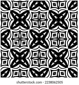 Vector pattern in geometric ornamental style. Black and white pattern.