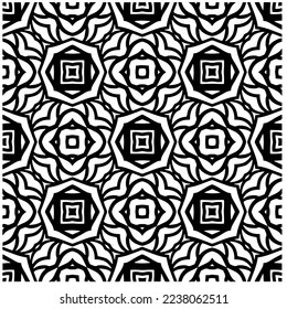 Vector pattern in geometric ornamental style. Black and white pattern.