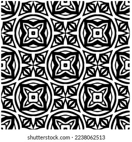 Vector pattern in geometric ornamental style. Black and white pattern.