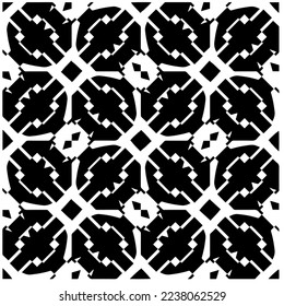 Vector pattern in geometric ornamental style. Black and white pattern.