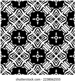 Vector pattern in geometric ornamental style. Black and white pattern.