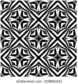 Vector pattern in geometric ornamental style. Black and white pattern.