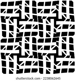 Vector pattern in geometric ornamental style. Black and white pattern.