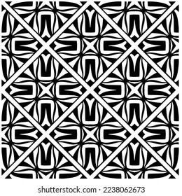 Vector pattern in geometric ornamental style. Black and white pattern.