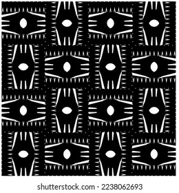 Patrón vectorial en estilo ornamental geométrico. Patrón blanco y negro.