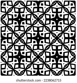 Vector pattern in geometric ornamental style. Black and white pattern.