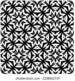 Vector pattern in geometric ornamental style. Black and white pattern.
