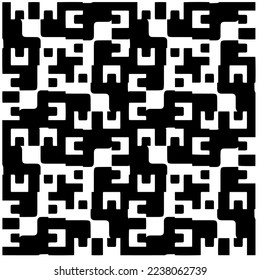 Vector pattern in geometric ornamental style. Black and white pattern.