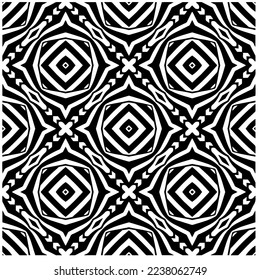 Patrón vectorial en estilo ornamental geométrico. Patrón blanco y negro.