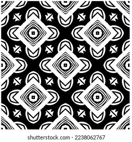 Vector pattern in geometric ornamental style. Black and white pattern.