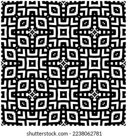 Vector pattern in geometric ornamental style. Black and white pattern.