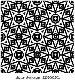 Vector pattern in geometric ornamental style. Black and white pattern.