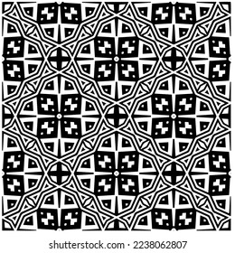 Vector pattern in geometric ornamental style. Black and white pattern.