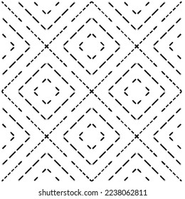 Vector pattern in geometric ornamental style. Black and white pattern.