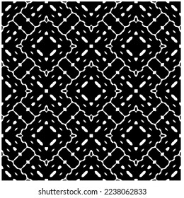 Vector pattern in geometric ornamental style. Black and white pattern.