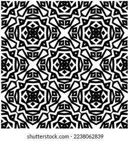 Patrón vectorial en estilo ornamental geométrico. Patrón blanco y negro.