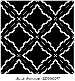 Vector pattern in geometric ornamental style. Black and white pattern.