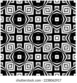 Vector pattern in geometric ornamental style. Black and white pattern.