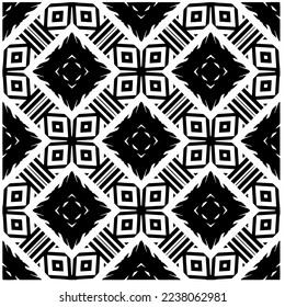Vector pattern in geometric ornamental style. Black and white pattern.
