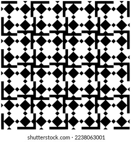 Vector pattern in geometric ornamental style. Black and white pattern.