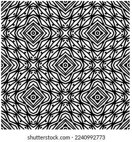 Vector pattern in geometric ornamental style. Black and white abstract background .Seamless repeat pattern.