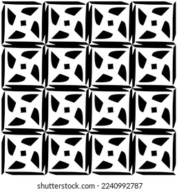 Vector pattern in geometric ornamental style. Black and white abstract background .Seamless repeat pattern.