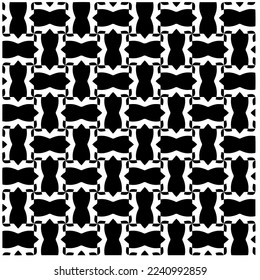 Vector pattern in geometric ornamental style. Black and white abstract background .Seamless repeat pattern.