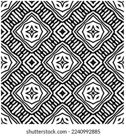 Vector pattern in geometric ornamental style. Black and white abstract background .Seamless repeat pattern.