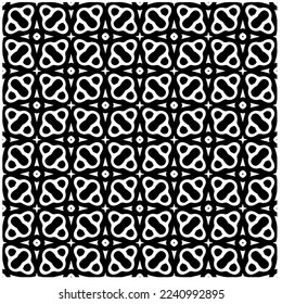 Vector pattern in geometric ornamental style. Black and white abstract background .Seamless repeat pattern.