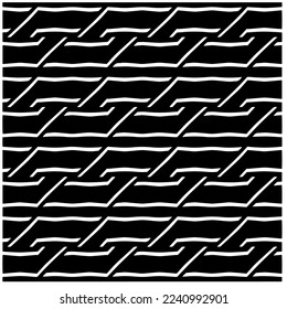 Vector pattern in geometric ornamental style. Black and white abstract background .Seamless repeat pattern.