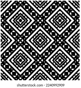Vector pattern in geometric ornamental style. Black and white abstract background .Seamless repeat pattern.
