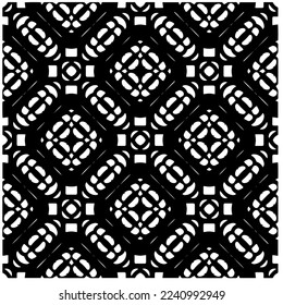Vector pattern in geometric ornamental style. Black and white abstract background .Seamless repeat pattern.