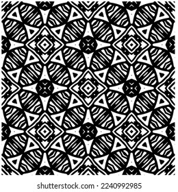 Vector pattern in geometric ornamental style. Black and white abstract background .Seamless repeat pattern.