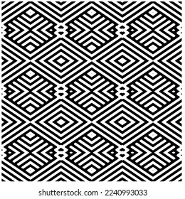 Vector pattern in geometric ornamental style. Black and white abstract background .Seamless repeat pattern.