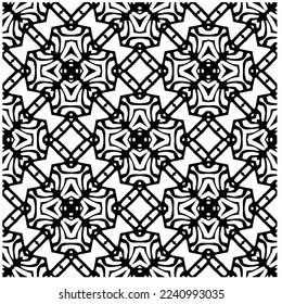 Vector pattern in geometric ornamental style. Black and white abstract background .Seamless repeat pattern.
