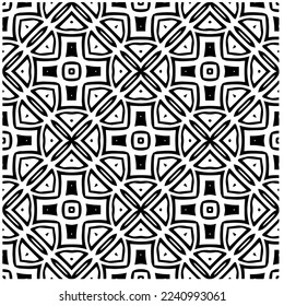 Vector pattern in geometric ornamental style. Black and white abstract background .Seamless repeat pattern.