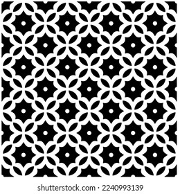 Vector pattern in geometric ornamental style. Black and white abstract background .Seamless repeat pattern.