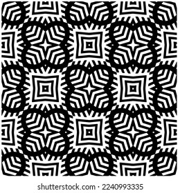 Patrón vectorial en estilo ornamental geométrico. Fondo abstracto en blanco y negro. Patrón de repetición sin inconvenientes.