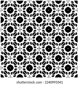 Vector pattern in geometric ornamental style. Black and white abstract background .Seamless repeat pattern.