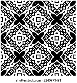 Patrón vectorial en estilo ornamental geométrico. Fondo abstracto en blanco y negro. Patrón de repetición sin inconvenientes.
